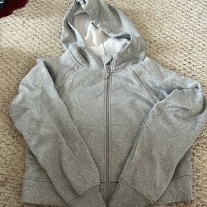 Amazon cropped grey sweatshirt with thumb holes